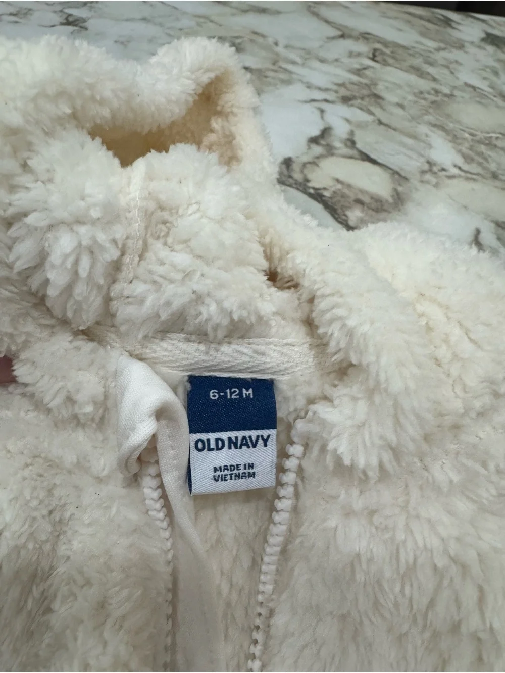 Old Navy Cream Plush Hooded Jacket for Baby
